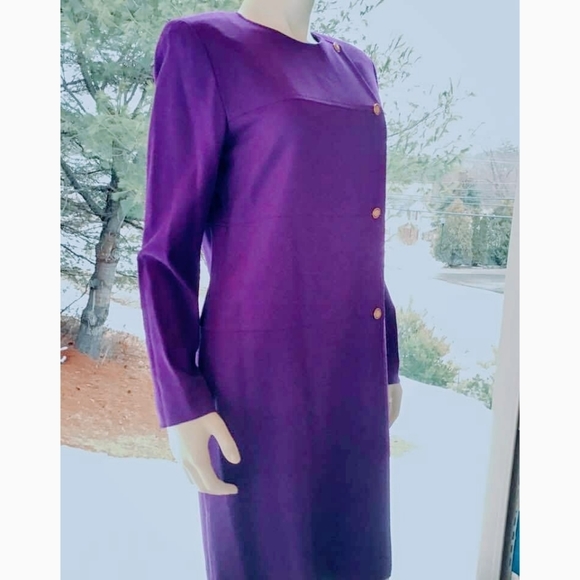 Evan Picone Long Sleeves Purple Shift Dress, 8 NWT ✔️ - Picture 6 of 10